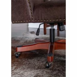 Cheapest ❤️ UrbanPro Wood Upholstered Office Chair In Brown 👏 -Deals Writing Desks Store 2516939 8 L