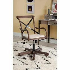 Coupon 😍 UrbanPro Transitional Wood Office Chair In Brown ⭐ -Deals Writing Desks Store 2516942 14 L