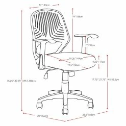 Best Sale 🔔 UrbanPro Modern Fabric Office Chair In Red Mesh 🌟 -Deals Writing Desks Store 2516943 2 L 1