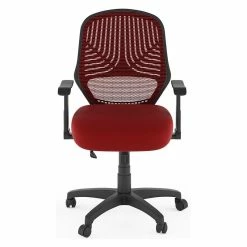 Best Sale 🔔 UrbanPro Modern Fabric Office Chair In Red Mesh 🌟 -Deals Writing Desks Store 2516943 4 L 1
