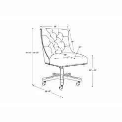 New 🔥 UrbanPro Wood Upholstered Office Chair In Light Gray 👍 -Deals Writing Desks Store 2516959 2 L