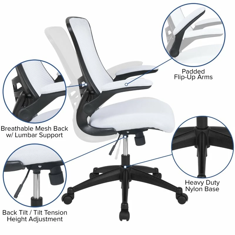 Coupon 🌟 UrbanPro Contemporary Mid Back Mesh Office Swivel Chair In White ⌛ 7 Coupon 🌟 UrbanPro Contemporary Mid Back Mesh Office Swivel Chair In White ⌛ - Image 5