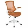 New 🥰 UrbanPro Contemporary Mid Back Mesh Office Swivel Chair In Tan And White 😀 -Deals Writing Desks Store 2517000 L