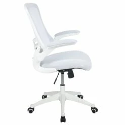Outlet 😀 UrbanPro Contemporary Mid Back Mesh Office Swivel Chair In White 🥰 -Deals Writing Desks Store 2517001 1 L