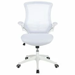 Outlet 😀 UrbanPro Contemporary Mid Back Mesh Office Swivel Chair In White 🥰 -Deals Writing Desks Store 2517001 3 L