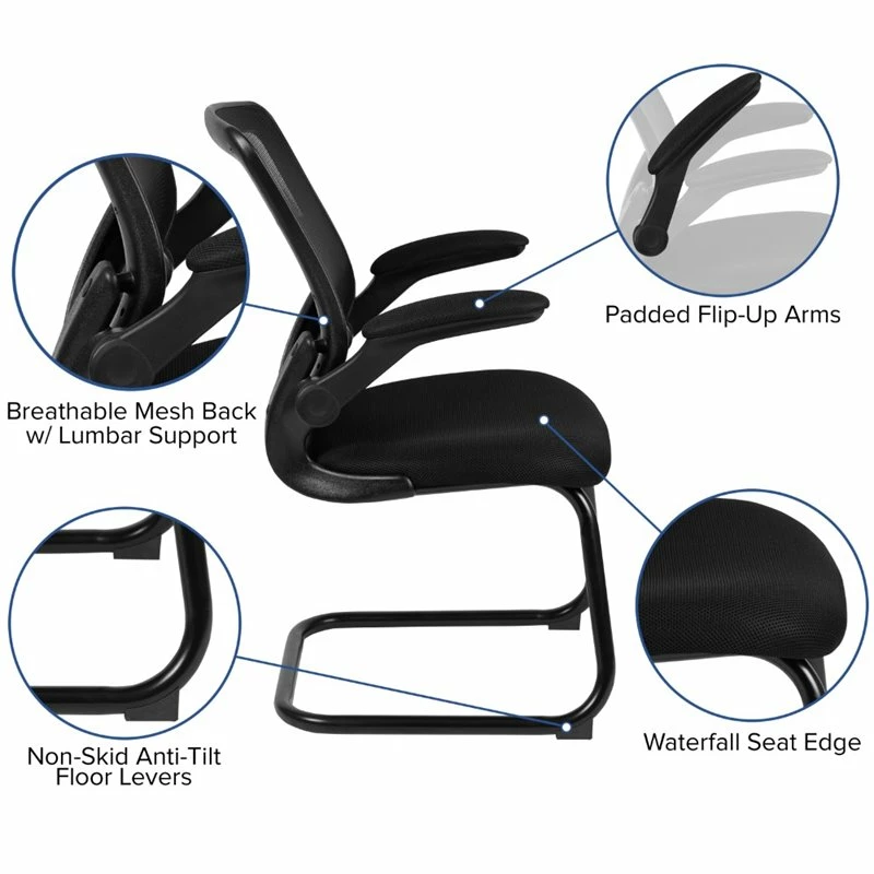 Best Sale ⭐ UrbanPro Modern Mesh Sled Base Office Chair In Black ❤️ 7 Best Sale ⭐ UrbanPro Modern Mesh Sled Base Office Chair In Black ❤️ - Image 5