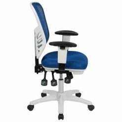 Outlet 👏 UrbanPro Mid Back Executive Mesh Office Swivel Chair In Blue And White 💯 -Deals Writing Desks Store 2517006 10 L