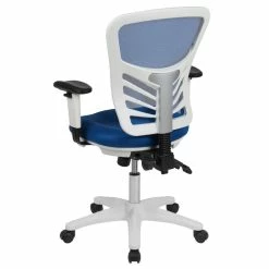 Outlet 👏 UrbanPro Mid Back Executive Mesh Office Swivel Chair In Blue And White 💯 -Deals Writing Desks Store 2517006 11 L
