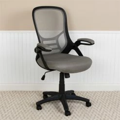 Budget 🛒 UrbanPro Contemporary High-Back Ergonomic Mesh Office Swivel Chair In Light Gray 🎉 -Deals Writing Desks Store 2517009 1 L