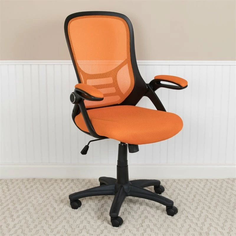 Deals 🔥 UrbanPro Contemporary High-Back Ergonomic Mesh Office Swivel Chair In Orange 😀 4 Deals 🔥 UrbanPro Contemporary High-Back Ergonomic Mesh Office Swivel Chair In Orange 😀 - Image 2
