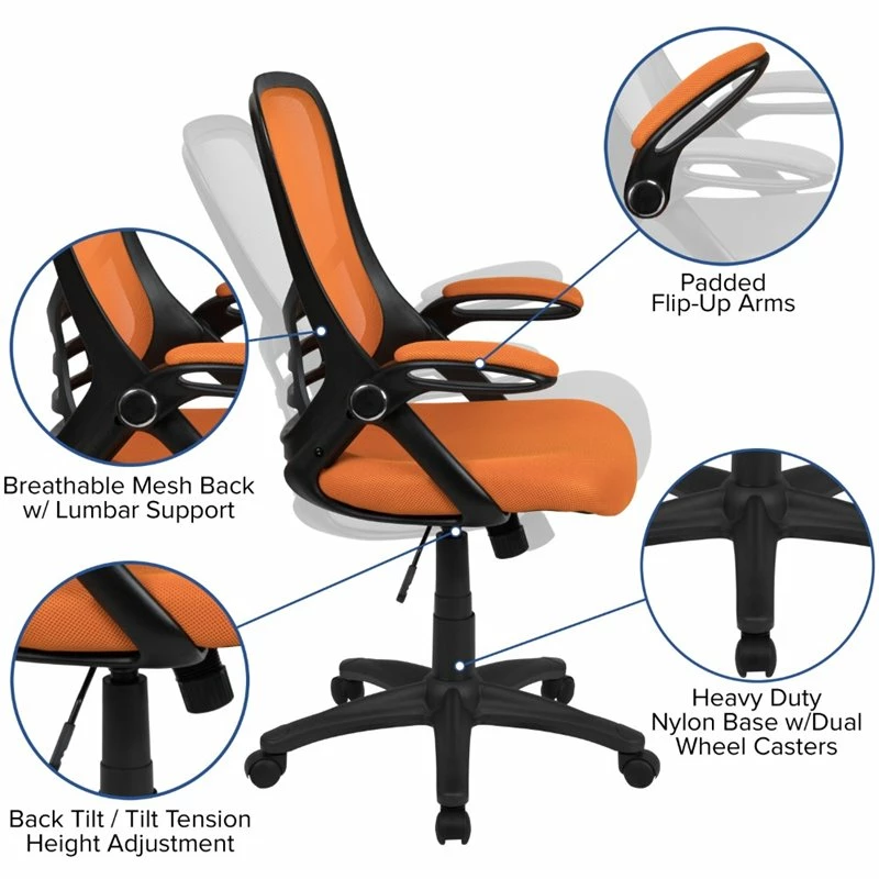 Deals 🔥 UrbanPro Contemporary High-Back Ergonomic Mesh Office Swivel Chair In Orange 😀 12 Deals 🔥 UrbanPro Contemporary High-Back Ergonomic Mesh Office Swivel Chair In Orange 😀 - Image 10