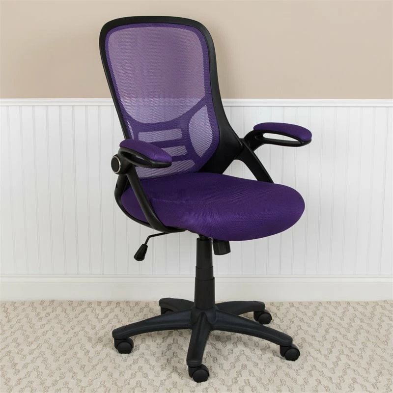 Promo 🔥 UrbanPro Contemporary High-Back Ergonomic Mesh Office Swivel Chair In Purple 🎁 4 Promo 🔥 UrbanPro Contemporary High-Back Ergonomic Mesh Office Swivel Chair In Purple 🎁 - Image 2