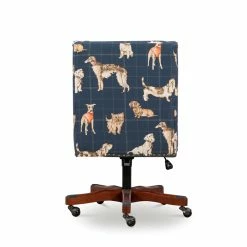 Hot Sale 🔔 UrbanPro Wood Upholstered Office Chair In Blue ⌛ -Deals Writing Desks Store 2517021 2 L