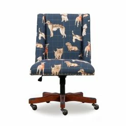 Hot Sale 🔔 UrbanPro Wood Upholstered Office Chair In Blue ⌛ -Deals Writing Desks Store 2517021 5 L