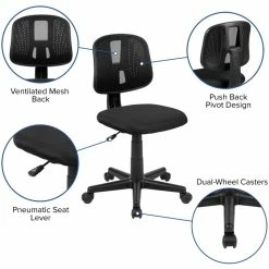 Best Pirce 🎁 UrbanPro Modern Pivot Mesh Back Office Swivel Chair In Black 😀 -Deals Writing Desks Store 2517022 4 L