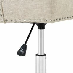 Coupon 🛒 UrbanPro UrbanPro Button Tufted Upholstered Swivel Office Chair In Beige ⭐ -Deals Writing Desks Store 2517027 14 L