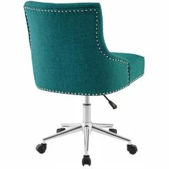 Outlet ✔️ UrbanPro UrbanPro Button Tufted Upholstered Swivel Office Chair In Teal 🌟 -Deals Writing Desks Store 2517028 12 L