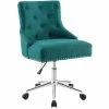 Outlet ✔️ UrbanPro UrbanPro Button Tufted Upholstered Swivel Office Chair In Teal 🌟 -Deals Writing Desks Store 2517028 L