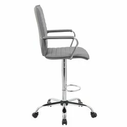 Cheap 🤩 UrbanPro Modern Ribbed Back Adjustable Sit-Stand Stool In Gray ✨ -Deals Writing Desks Store 2517031 3 L