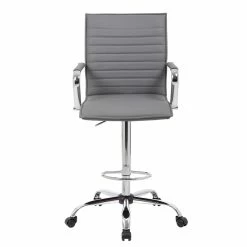 Cheap 🤩 UrbanPro Modern Ribbed Back Adjustable Sit-Stand Stool In Gray ✨ -Deals Writing Desks Store 2517031 4 L