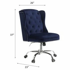 Best deal 🥰 UrbanPro Traditional Office Chair In Midnight Blue Velvet 👍 -Deals Writing Desks Store 2517042 12 L