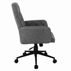 Promo 💯 UrbanPro Modern Fabric Upholstered Tufted Office Chair With Arms In Gray 🔔 -Deals Writing Desks Store 2517043 5 L