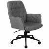Promo 💯 UrbanPro Modern Fabric Upholstered Tufted Office Chair With Arms In Gray 🔔 -Deals Writing Desks Store 2517043 L