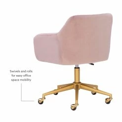 Flash Sale 🎉 UrbanPro Upholstered Quilted Office Chair In Pink 😍 -Deals Writing Desks Store 2517049 24 L