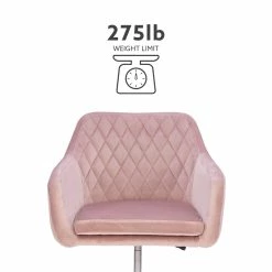 Flash Sale 🎉 UrbanPro Upholstered Quilted Office Chair In Pink 😍 -Deals Writing Desks Store 2517049 27 L