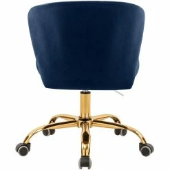 Brand new 👍 UrbanPro Contemporary Swivel Adjustable Navy Velvet And Gold Office Chair 🛒 -Deals Writing Desks Store 2517051 2 L