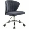 Outlet 🔥 UrbanPro Contemporary Swivel Adjustable Gray Velvet And Chrome Office Chair 😍 -Deals Writing Desks Store 2517052 L