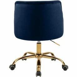 Best deal 💯 UrbanPro Contemporary Swivel Adjustable Navy Velvet And Gold Office Chair 🔥 -Deals Writing Desks Store 2517054 2 L