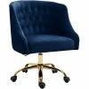 Best deal 💯 UrbanPro Contemporary Swivel Adjustable Navy Velvet And Gold Office Chair 🔥 -Deals Writing Desks Store 2517054 3 L