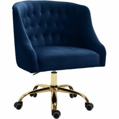 Best deal ๐ฏ UrbanPro Contemporary Swivel Adjustable Navy Velvet And Gold Office Chair ๐ฅ