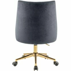 Budget ✨ UrbanPro Contemporary Swivel Adjustable Gray Velvet And Gold Office Chair 👍 13 Budget ✨ UrbanPro Contemporary Swivel Adjustable Gray Velvet And Gold Office Chair 👍 -Deals Writing Desks Store 2517056 2 L