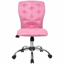 Budget 🔥 UrbanPro Contemporary Faux Leather Tufted Office Swivel Chair In Pink 😍 -Deals Writing Desks Store 2517059 1 L