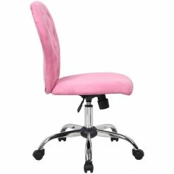 Budget 🔥 UrbanPro Contemporary Faux Leather Tufted Office Swivel Chair In Pink 😍 -Deals Writing Desks Store 2517059 2 L