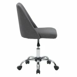Discount 💯 UrbanPro Contemporary Fabric Upholstered Armless Task Chair In Dark Gray ❤️ -Deals Writing Desks Store 2517088 9 L