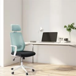 Deals 🤩 UrbanPro Traditional Fabric Mesh Back Teal Blue And Black Office Chair 🎁 -Deals Writing Desks Store 2517089 6 L