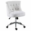 Hot Sale 🧨 Alexent Velvet Office Chair With Adjustable 360 Degree Swivel In White 👍 -Deals Writing Desks Store 2517328 L