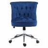 Coupon ⭐ Alexent Velvet Office Chair With Adjustable 360 Degree Swivel In Blue 😀 -Deals Writing Desks Store 2517329 L
