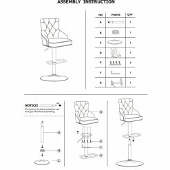 Outlet 💯 Alexent Mid-Century Velvet Office Chair With Adjustable Height In Gray 🧨 -Deals Writing Desks Store 2517331 10 L
