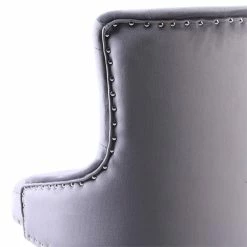 Outlet 💯 Alexent Mid-Century Velvet Office Chair With Adjustable Height In Gray 🧨 -Deals Writing Desks Store 2517331 6 L