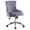 Outlet 💯 Alexent Mid-Century Velvet Office Chair With Adjustable Height In Gray 🧨 -Deals Writing Desks Store 2517331 L