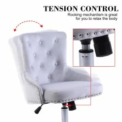 New 🔔 Alexent Mid-Century Velvet Office Chair With Adjustable Height In Ash 🎉 -Deals Writing Desks Store 2517332 9 L