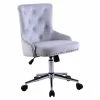 New 🔔 Alexent Mid-Century Velvet Office Chair With Adjustable Height In Ash 🎉 -Deals Writing Desks Store 2517332 L 1