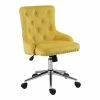 Flash Sale 🔥 Alexent Mid-Century Velvet Office Chair With Adjustable Height In Yellow 🌟 -Deals Writing Desks Store 2517333 L
