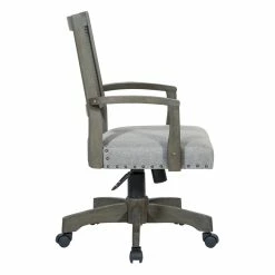 Best Pirce ✨ OSP Home Furnishings Deluxe Cane Back Bankers Chair In Gray Fabric Seat 🛒 -Deals Writing Desks Store 2520959 4 L
