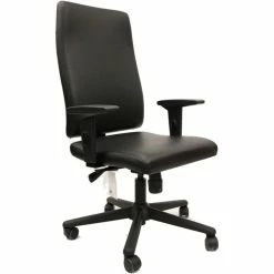 Hot Sale 👏 CavilUSA Slim Faux Leather Upholstered Office Chair With Durable Caster In Black 😍