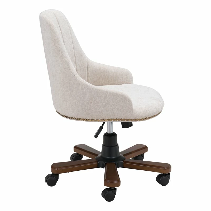 Hot Sale 😀 Eden Home Modern Office Chair In Off White ✨ 5 Hot Sale 😀 Eden Home Modern Office Chair In Off White ✨ - Image 3